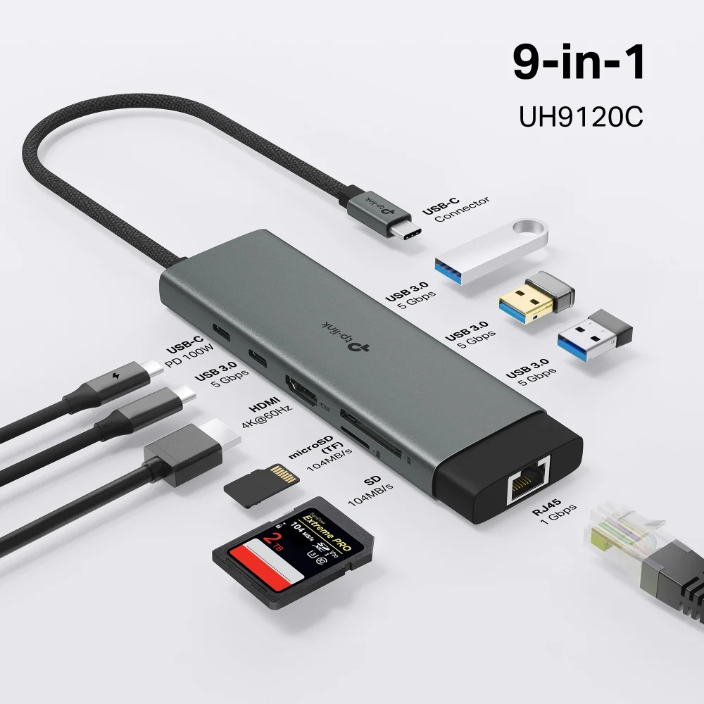 TP-Link Type-C 9 in 1 Hub (UH9120C) view 4